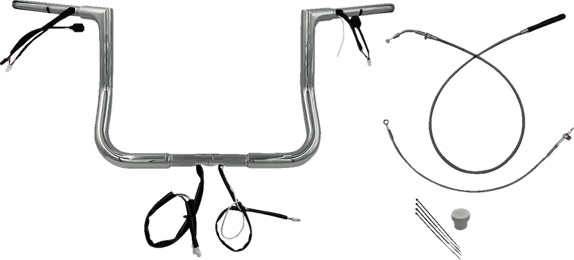 FAT BAGGERS INC. 0601-6820 1-1/4" EZ Install Flat Top Handlebar - 12" - Chrome