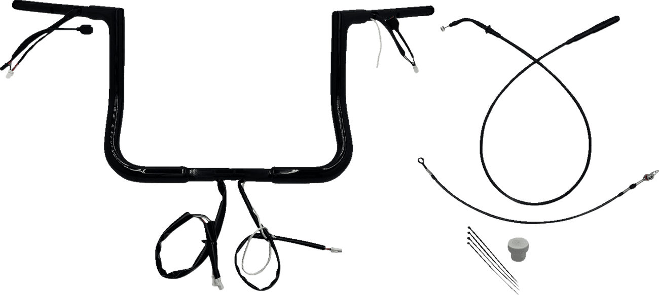 FAT BAGGERS INC. 0601-6821 1-1/4" EZ Install Flat Top Handlebar - 12" - Black