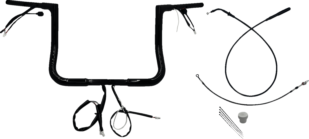 FAT BAGGERS INC. 0601-6821 1-1/4" EZ Install Flat Top Handlebar - 12" - Black