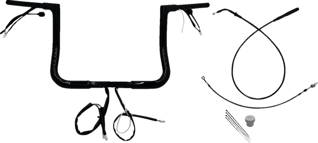 FAT BAGGERS INC. 0601-6821 1-1/4" EZ Install Flat Top Handlebar - 12" - Black