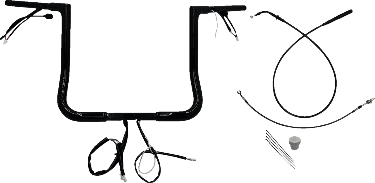 FAT BAGGERS INC. 0601-6823 1-1/4" EZ Install Flat Top Handlebar - 14" - Black