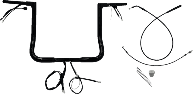 FAT BAGGERS INC. 0601-6823 1-1/4" EZ Install Flat Top Handlebar - 14" - Black
