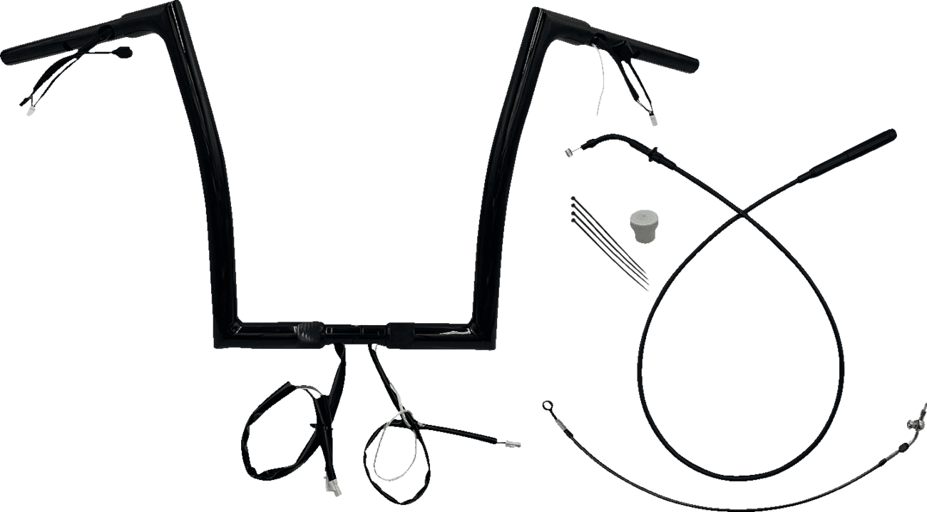 FAT BAGGERS INC. 0601-6825 1-1/4" EZ Install Flat Top Handlebar - 14" - Black