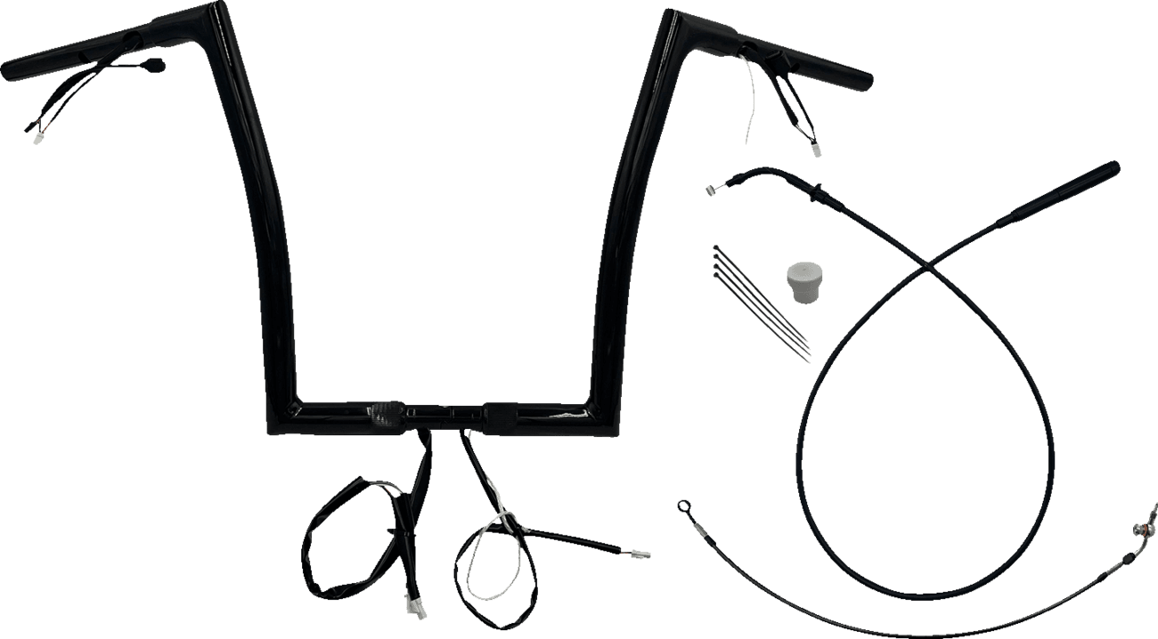 FAT BAGGERS INC. 0601-6825 1-1/4" EZ Install Flat Top Handlebar - 14" - Black