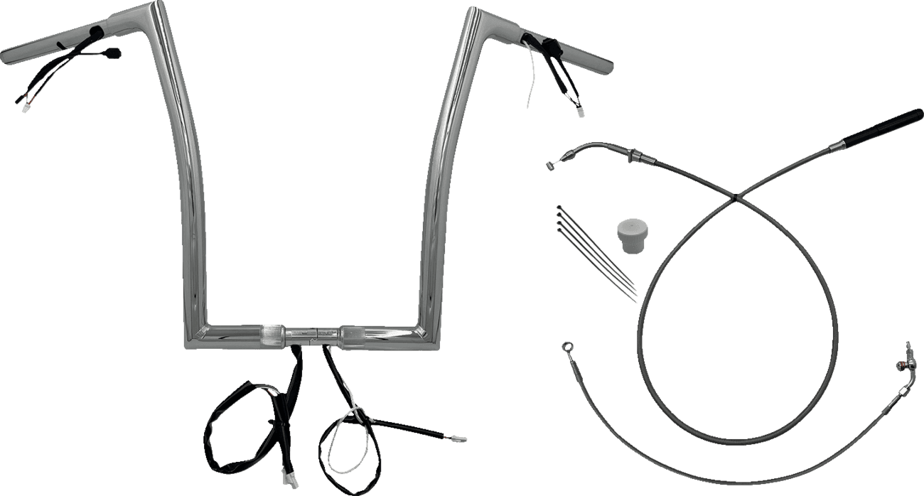 FAT BAGGERS INC. 0601-6826 1-1/4" EZ Install Flat Top Handlebar - 16" - Chrome
