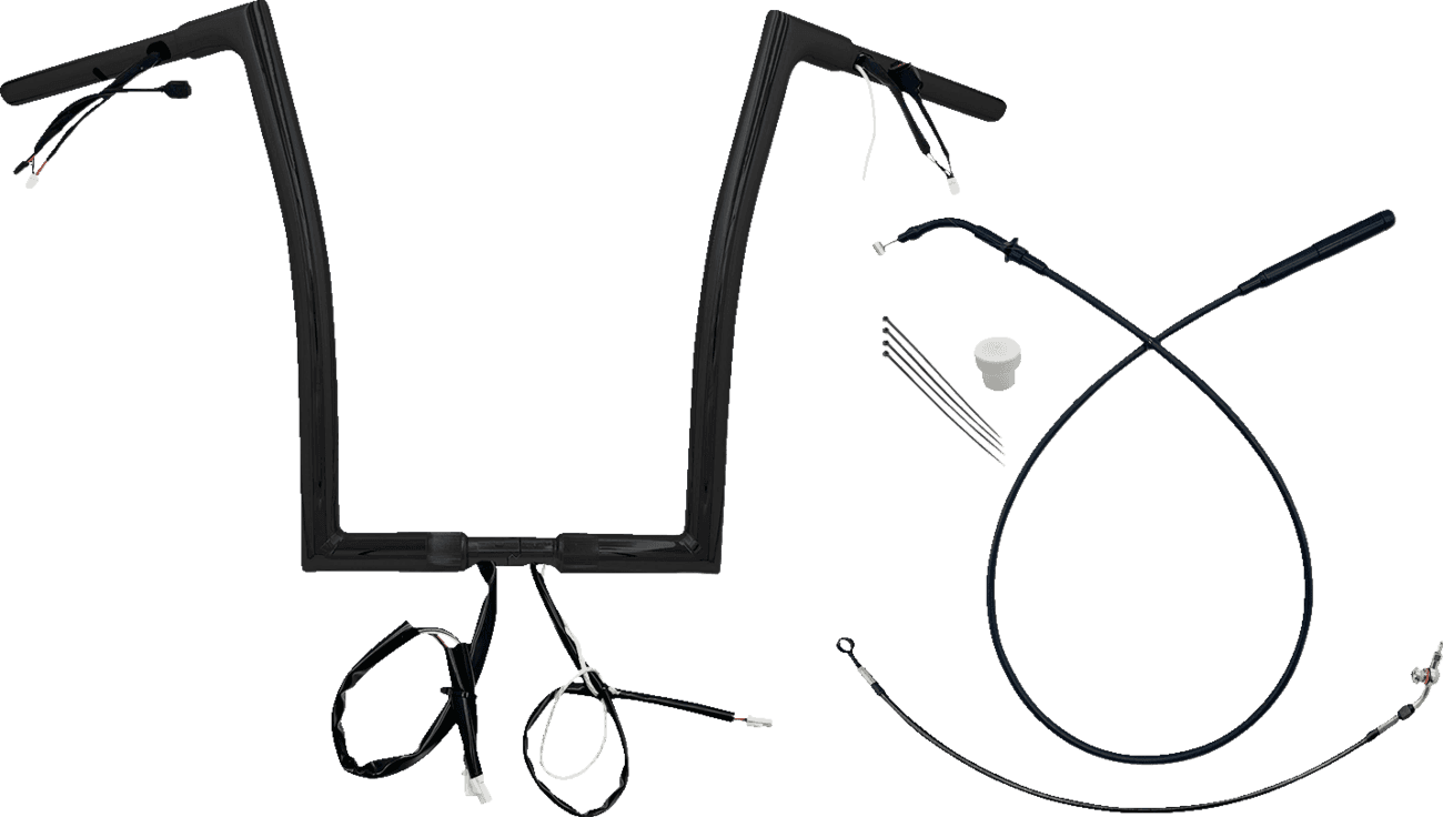 FAT BAGGERS INC. 0601-6827 1-1/4" EZ Install Flat Top Handlebar - 16" - Black