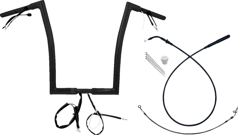 FAT BAGGERS INC. 0601-6827 1-1/4" EZ Install Flat Top Handlebar - 16" - Black