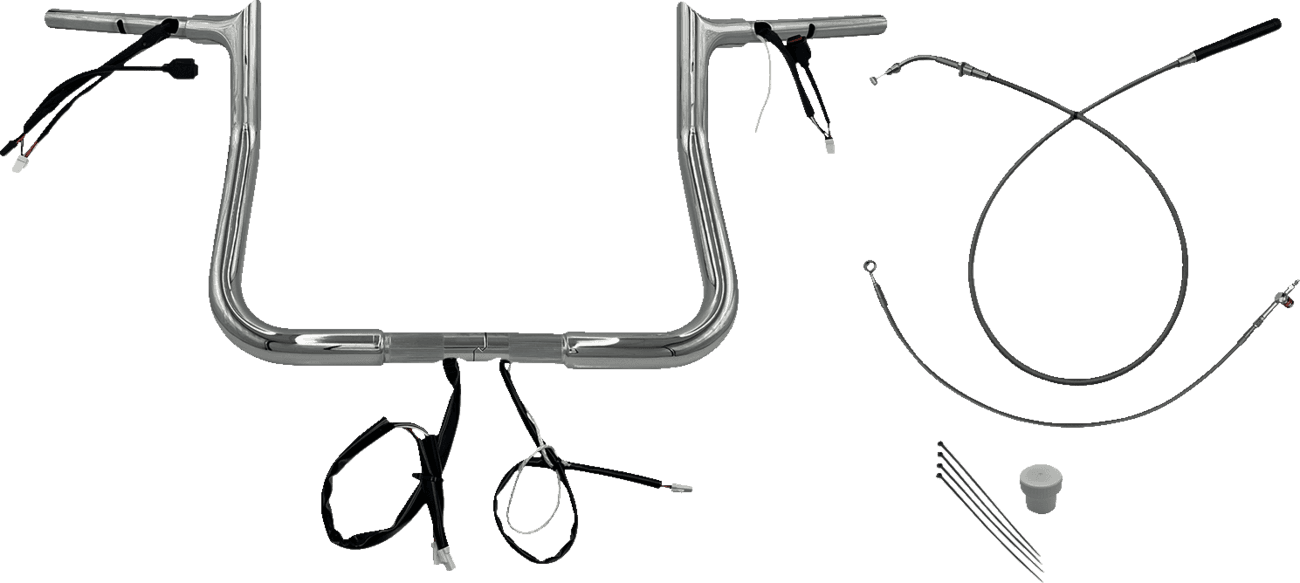 FAT BAGGERS INC. 0601-6828 1-1/4" EZ Install Pointed Top Handlebar - 11" - Chrome