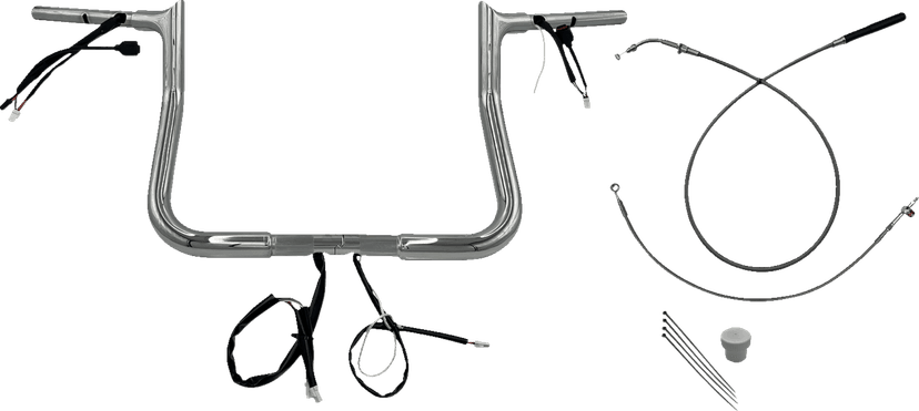 FAT BAGGERS INC. 0601-6828 1-1/4" EZ Install Pointed Top Handlebar - 11" - Chrome