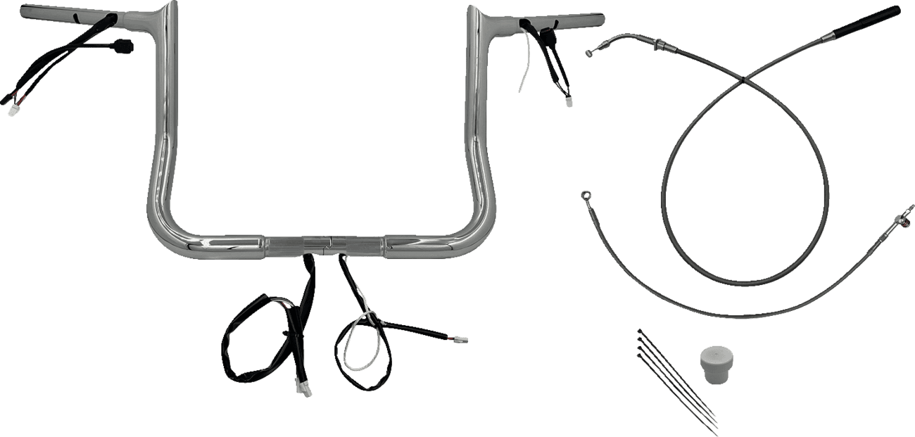 FAT BAGGERS INC. 0601-6830 1-1/4" EZ Install Pointed Top Handlebar - 12" - Chrome