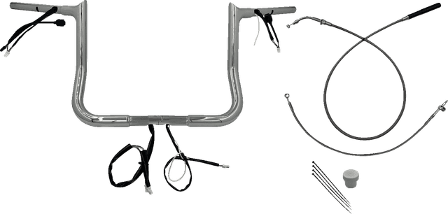 FAT BAGGERS INC. 0601-6830 1-1/4" EZ Install Pointed Top Handlebar - 12" - Chrome
