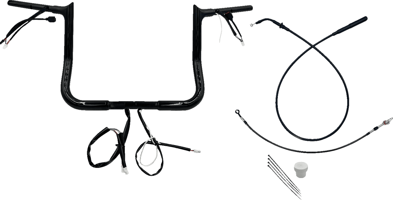 FAT BAGGERS INC. 0601-6831 1-1/4" EZ Install Pointed Top Handlebar - 12" - Black
