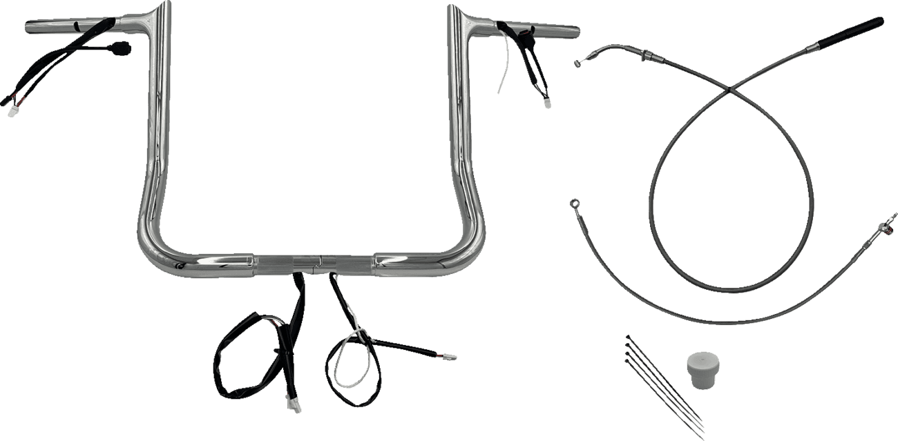 FAT BAGGERS INC. 0601-6832 1-1/4" EZ Install Pointed Top Handlebar - 14" - Chrome