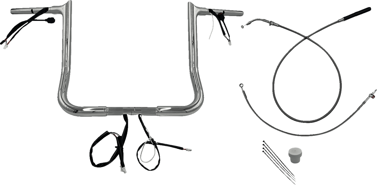 FAT BAGGERS INC. 0601-6832 1-1/4" EZ Install Pointed Top Handlebar - 14" - Chrome
