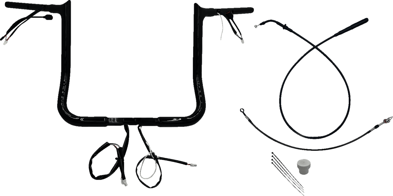 FAT BAGGERS INC. 0601-6833 1-1/4" EZ Install Pointed Top Handlebar - 14" - Black