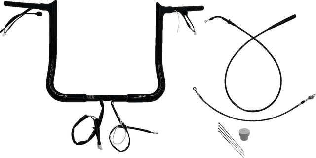 FAT BAGGERS INC. 0601-6833 1-1/4" EZ Install Pointed Top Handlebar - 14" - Black