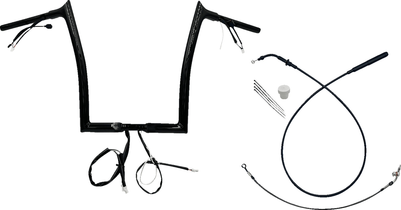 FAT BAGGERS INC. 0601-6835 1-1/4" EZ Install Pointed Top Handlebar - 14" - Black