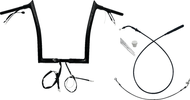 FAT BAGGERS INC. 0601-6835 1-1/4" EZ Install Pointed Top Handlebar - 14" - Black