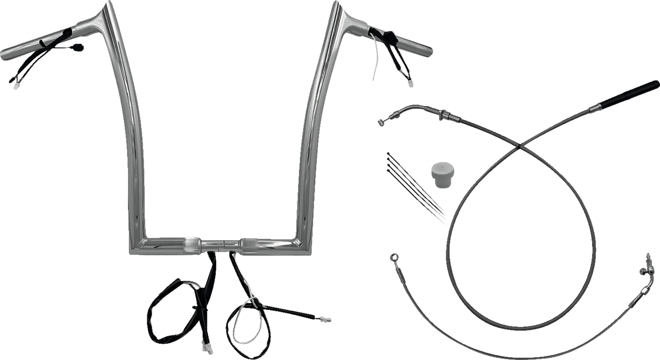 FAT BAGGERS INC. 0601-6836 1-1/4" EZ Install Pointed Top Handlebar - 16" - Chrome