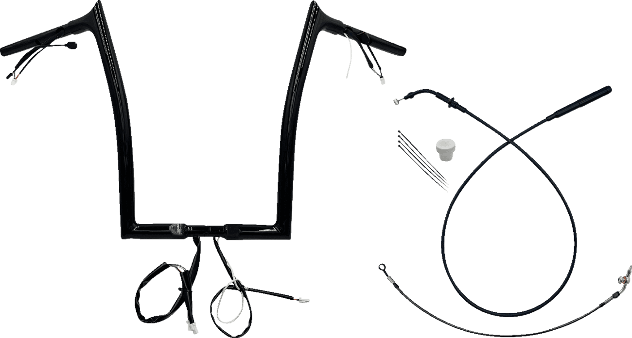 FAT BAGGERS INC. 0601-6837 1-1/4" EZ Install Pointed Top Handlebar - 16" - Black
