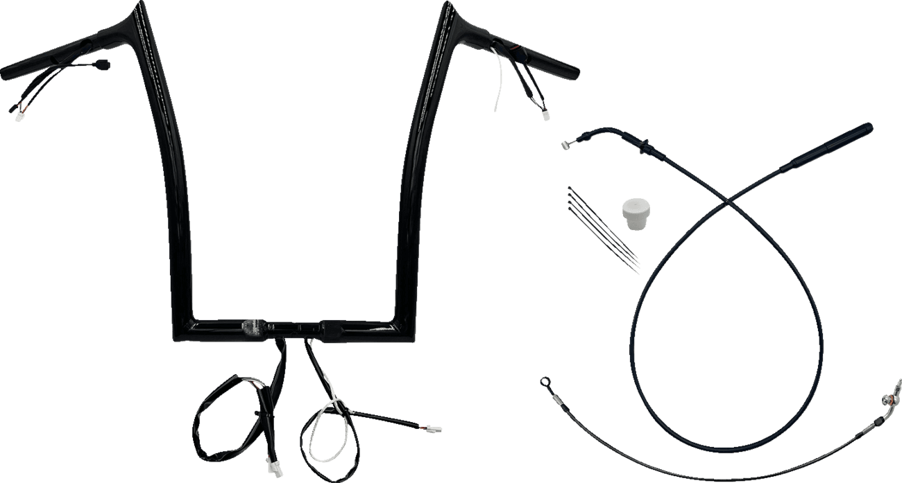 FAT BAGGERS INC. 0601-6837 1-1/4" EZ Install Pointed Top Handlebar - 16" - Black