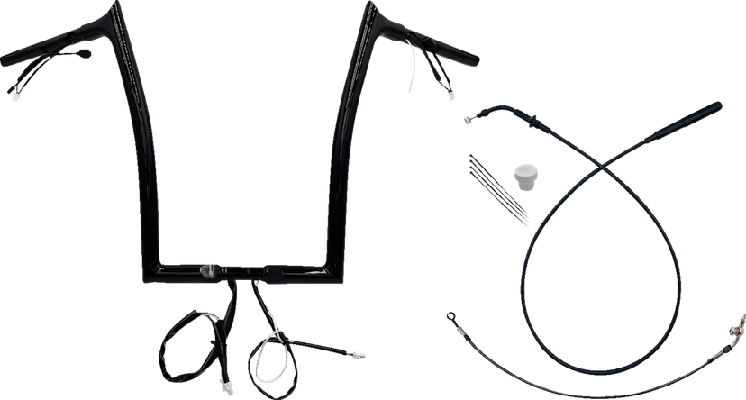 FAT BAGGERS INC. 0601-6837 1-1/4" EZ Install Pointed Top Handlebar - 16" - Black