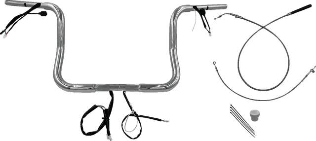 FAT BAGGERS INC. 0601-6838 1-1/4" EZ Install Round Top Handlebar - 12" - Chrome
