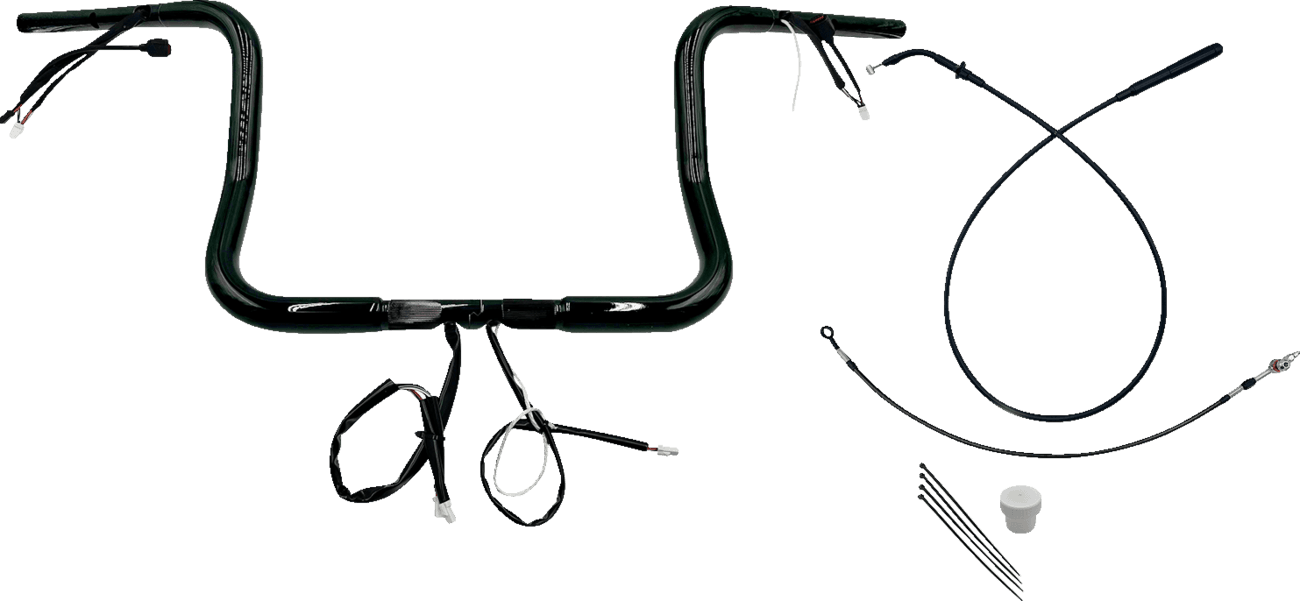 FAT BAGGERS INC. 0601-6839 1-1/4" EZ Install Round Top Handlebar - 12" - Black