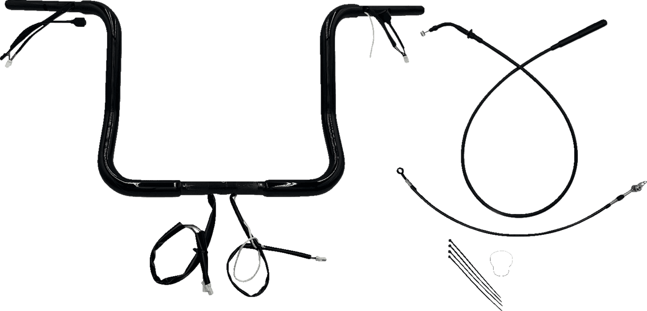 FAT BAGGERS INC. 0601-6841 1-1/4" EZ Install Round Top Handlebar - 14" - Black