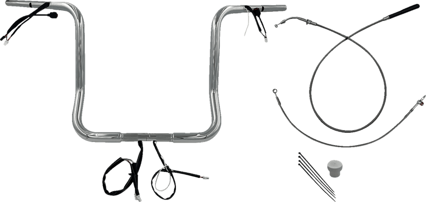 FAT BAGGERS INC. 0601-6842 1-1/4" EZ Install Round Top Handlebar - 16" - Chrome