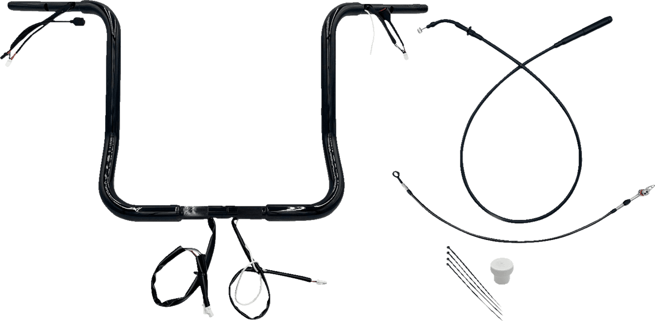 FAT BAGGERS INC. 0601-6843 1-1/4" EZ Install Round Top Handlebar - 16" - Black