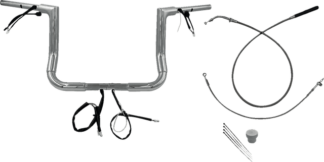 FAT BAGGERS INC. 0601-6844 1-1/2" EZ Install Flat Top Handlebar - 12" - Chrome