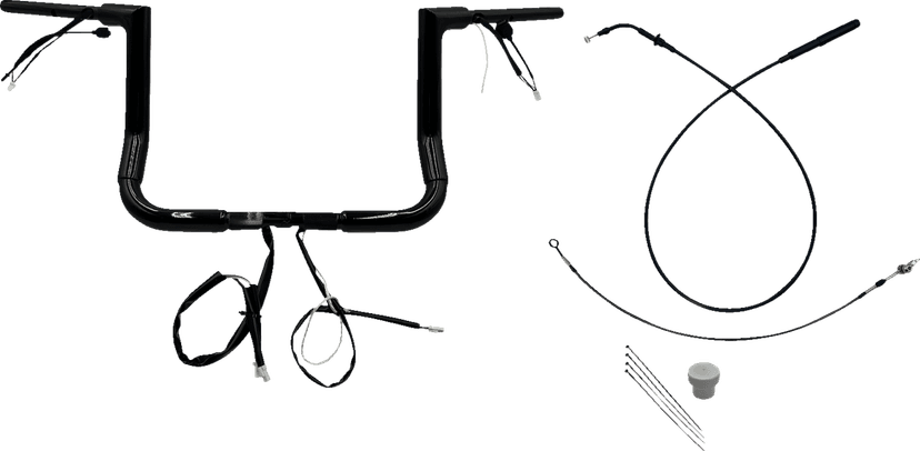 FAT BAGGERS INC. 0601-6845 1-1/2" EZ Install Flat Top Handlebar - 12" - Black