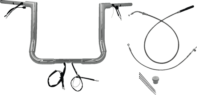 FAT BAGGERS INC. 0601-6846 1-1/2" EZ Install Flat Top Handlebar - 14" - Chrome