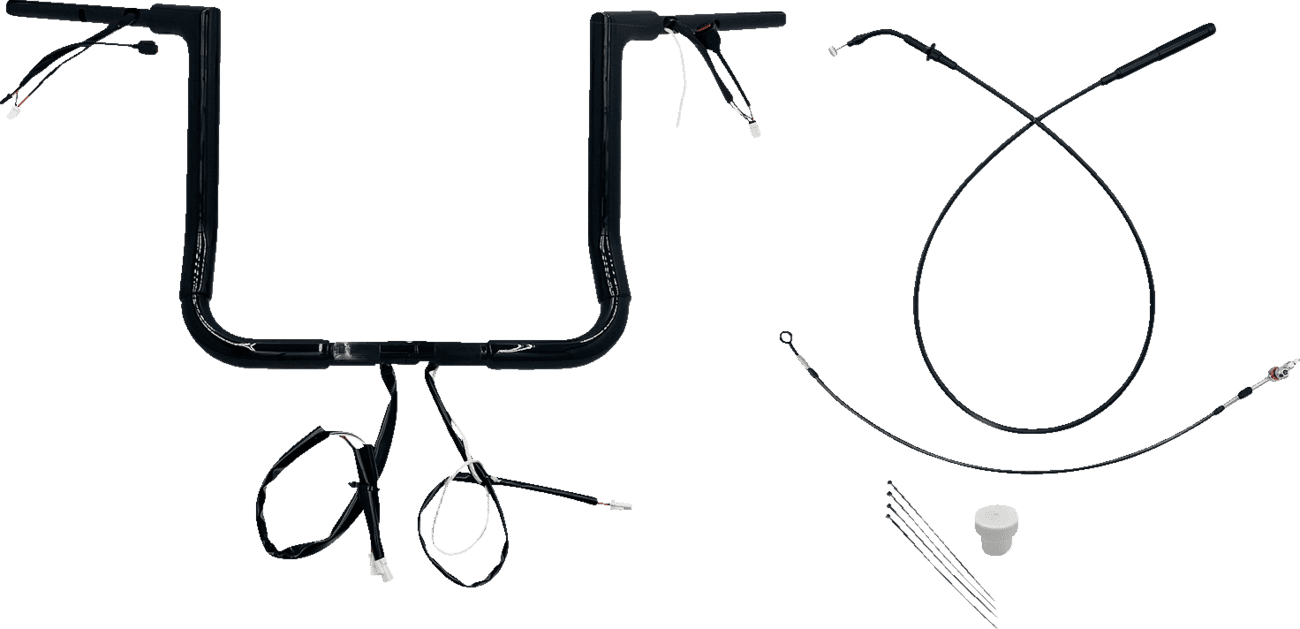 FAT BAGGERS INC. 0601-6847 1-1/2" EZ Install Flat Top Handlebar - 14" - Black