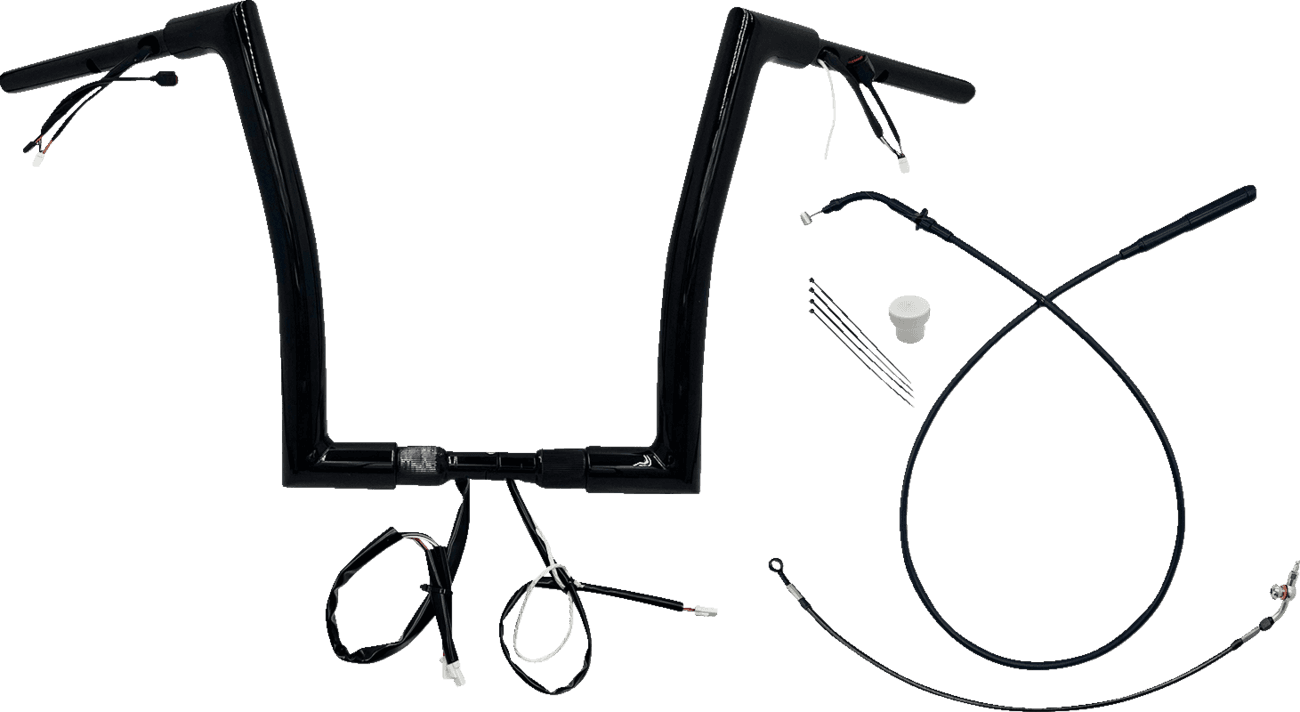 FAT BAGGERS INC. 0601-6849 1-1/2" EZ Install Flat Top Handlebar - 14" - Black