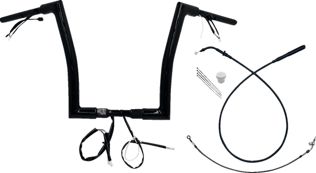 FAT BAGGERS INC. 0601-6849 1-1/2" EZ Install Flat Top Handlebar - 14" - Black