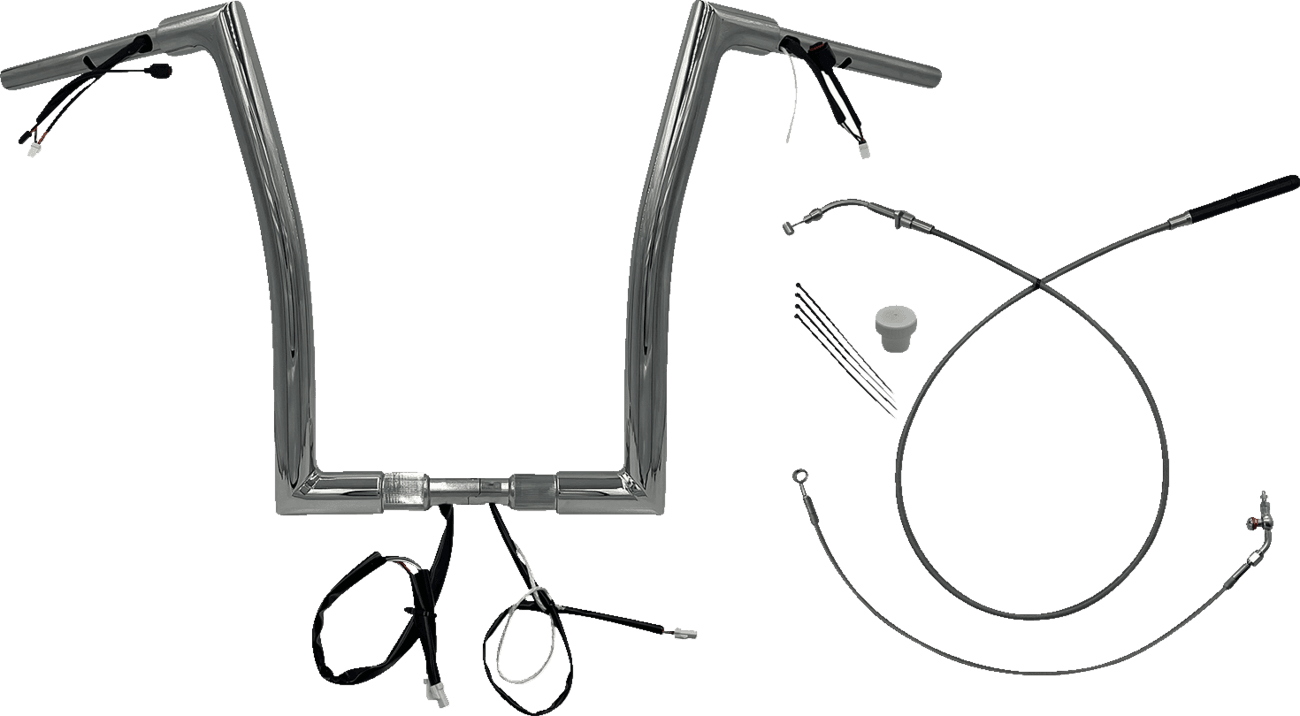 FAT BAGGERS INC. 0601-6850 1-1/2" EZ Install Flat Top Handlebar - 16" - Chrome