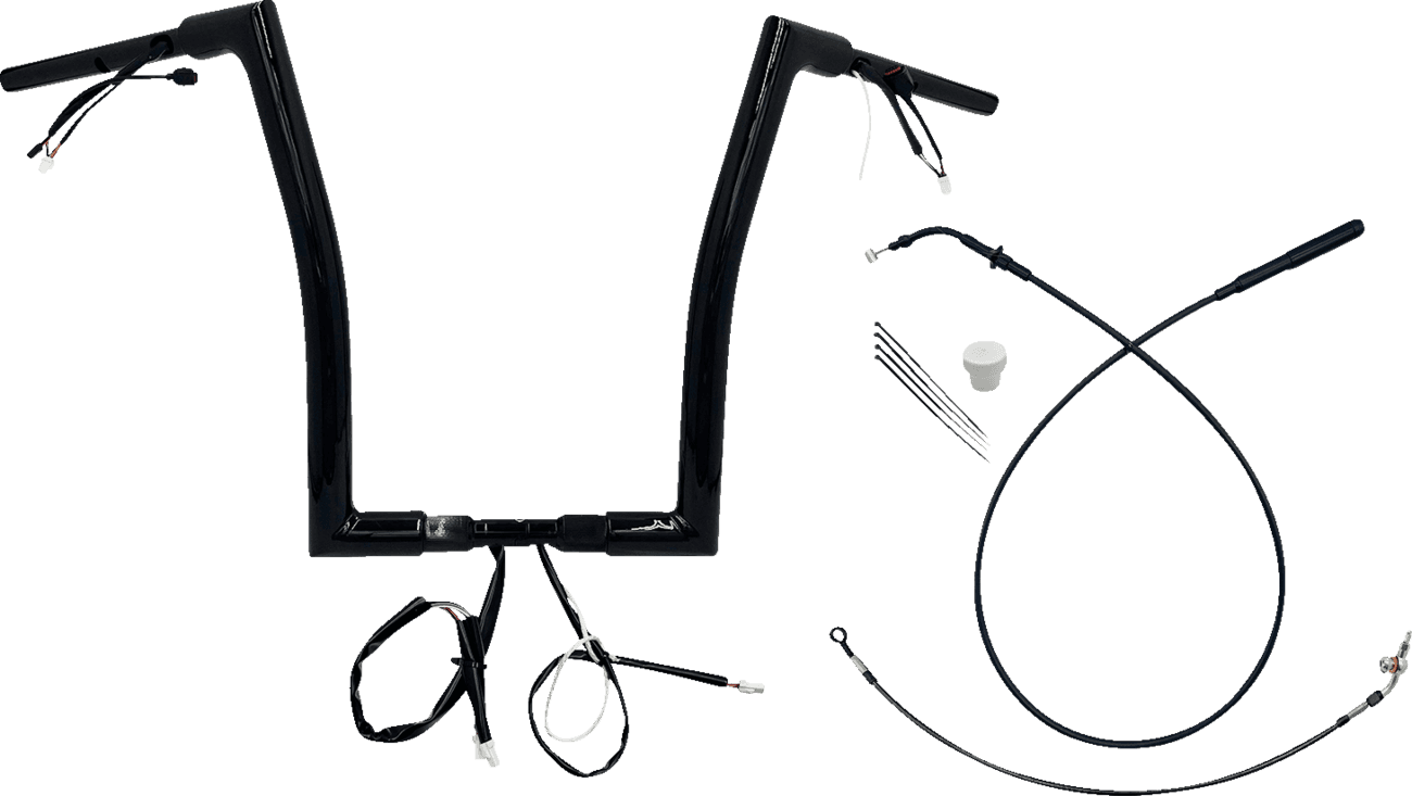 FAT BAGGERS INC. 0601-6851 1-1/2" EZ Install Flat Top Handlebar - 16" - Black