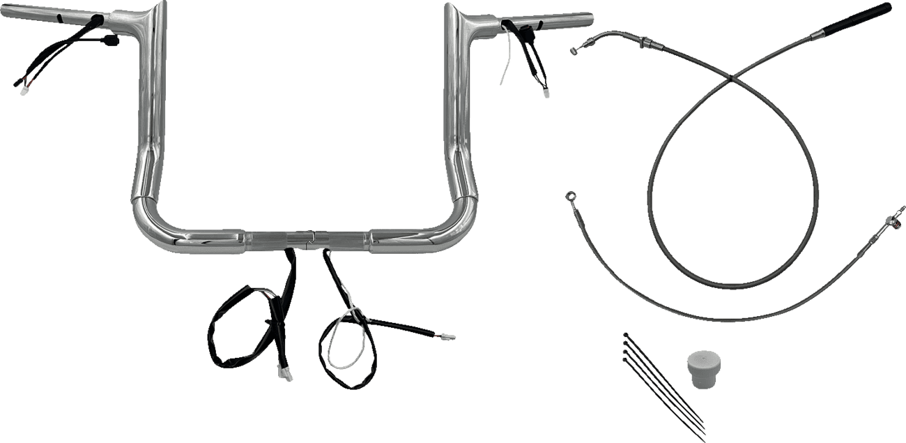 FAT BAGGERS INC. 0601-6852 1-1/2" EZ Install Pointed Top Handlebar - 12" - Chrome
