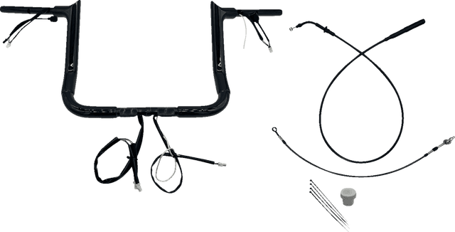 FAT BAGGERS INC. 0601-6853 1-1/2" EZ Install Pointed Top Handlebar - 12" - Black