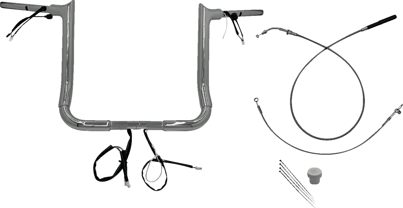 FAT BAGGERS INC. 0601-6854 1-1/2" EZ Install Pointed Top Handlebar - 14" - Chrome