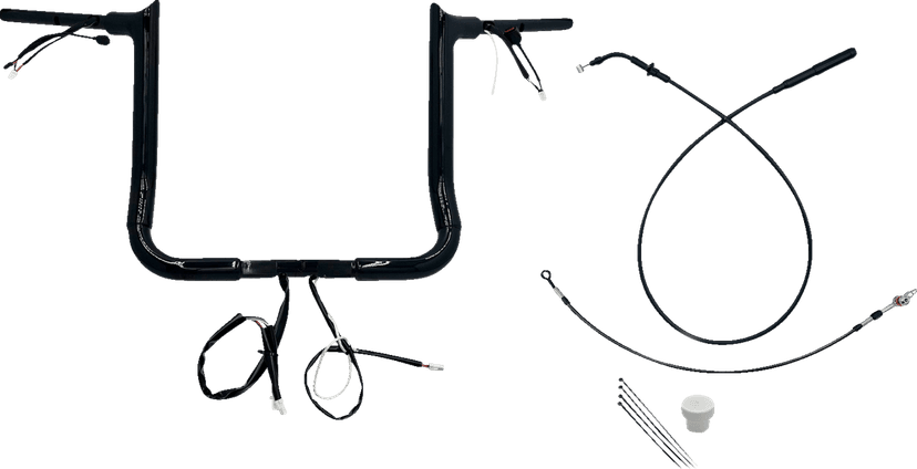 FAT BAGGERS INC. 0601-6855 1-1/2" EZ Install Pointed Top Handlebar - 14" - Black