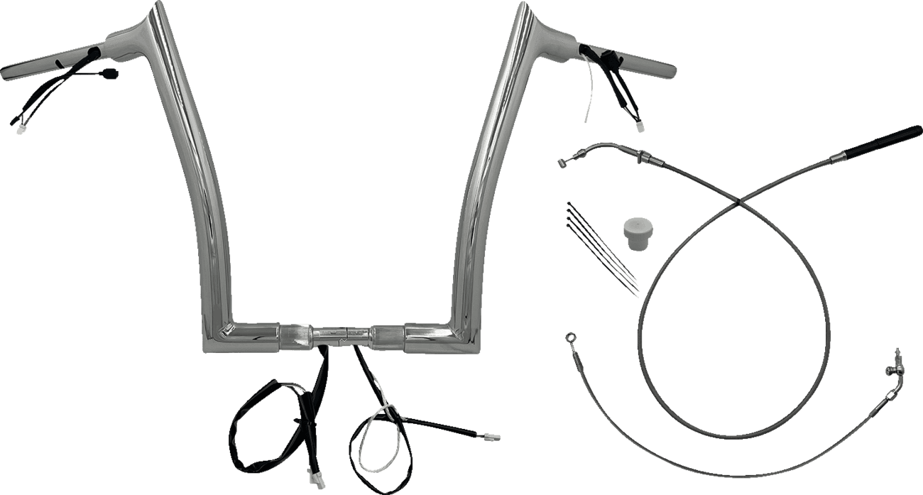 FAT BAGGERS INC. 0601-6856 1-1/2" EZ Install Pointed Top Handlebar - 14" - Chrome