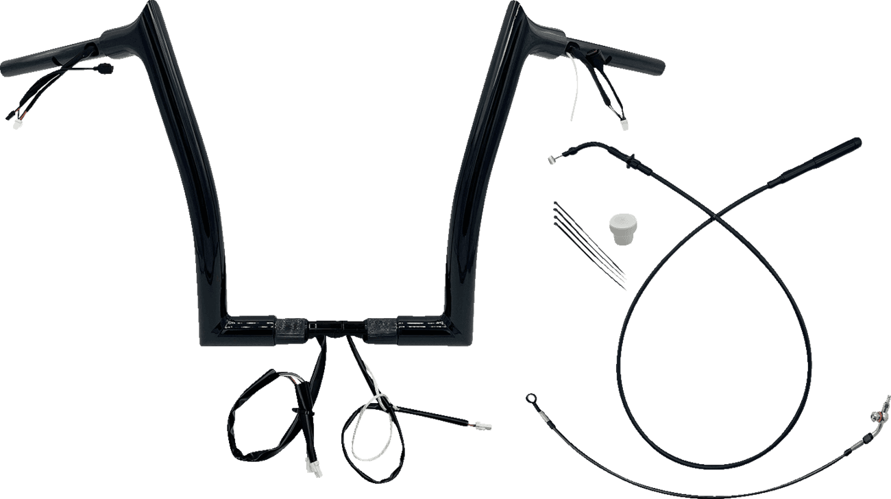 FAT BAGGERS INC. 0601-6857 1-1/2" EZ Install Pointed Top Handlebar - 14" - Black