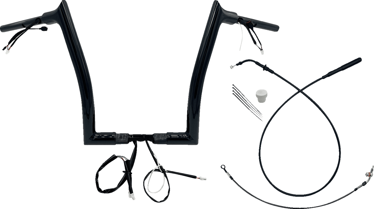 FAT BAGGERS INC. 0601-6857 1-1/2" EZ Install Pointed Top Handlebar - 14" - Black
