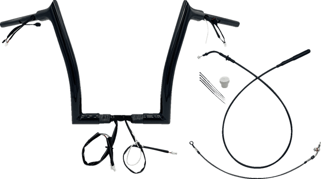 FAT BAGGERS INC. 0601-6857 1-1/2" EZ Install Pointed Top Handlebar - 14" - Black