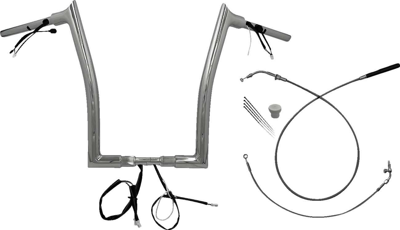 FAT BAGGERS INC. 0601-6858 1-1/2" EZ Install Pointed Top Handlebar - 16" - Chrome