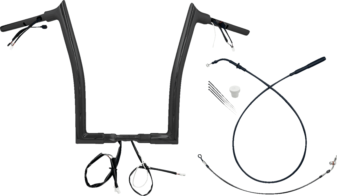 FAT BAGGERS INC. 0601-6859 1-1/2" EZ Install Pointed Top Handlebar - 16" - Black
