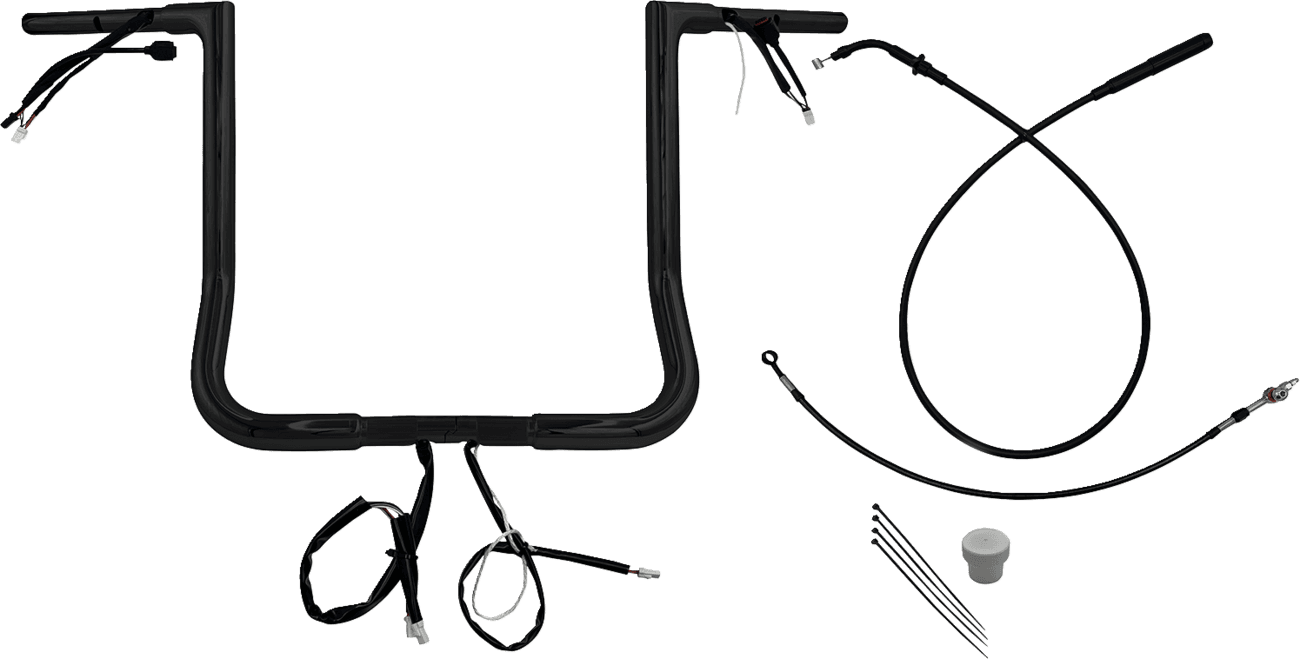 FAT BAGGERS INC. 0601-6861 EZ Install Wired Handlebar Kit - 1-1/4" - Flat Top - 16" - Black